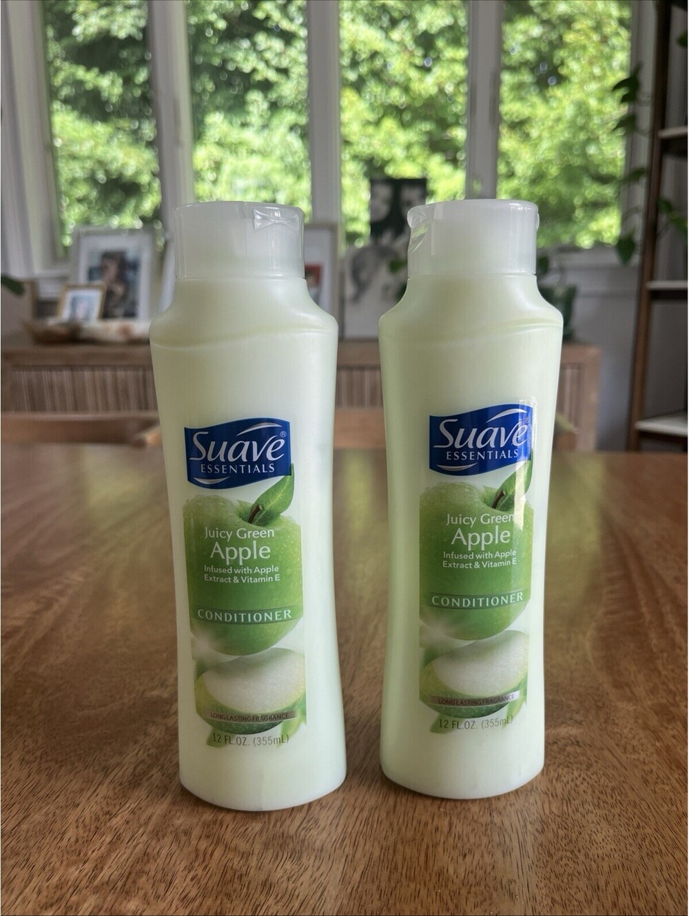 2 Bottles Suave Essentials Revitalizing Juicy Green Apple Conditioner 12 oz Rare